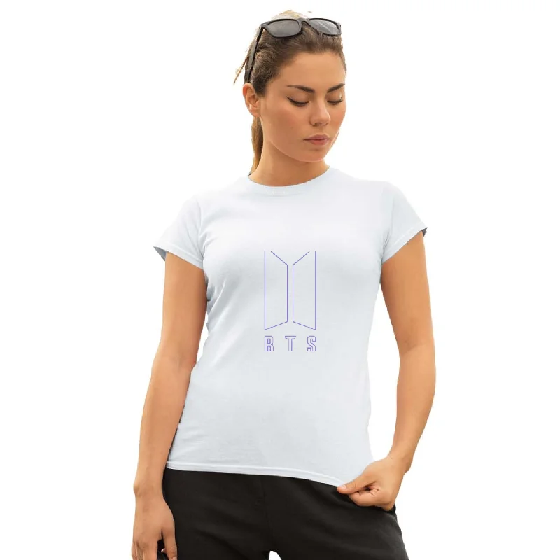 WOMENS BTS -3 PRINTED TSHIRT - WHITE Cozy Printed Short Shirt