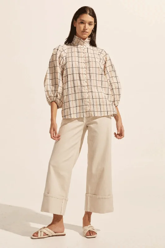 Zoe - HS23-GRA1 Grant Shirt Comfortable Loose Short Sleeve