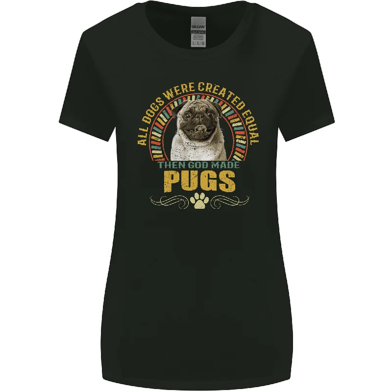 A Pug Dog Womens Wider Cut T-Shirt Terry Blend Velvet Blend Canvas Blend