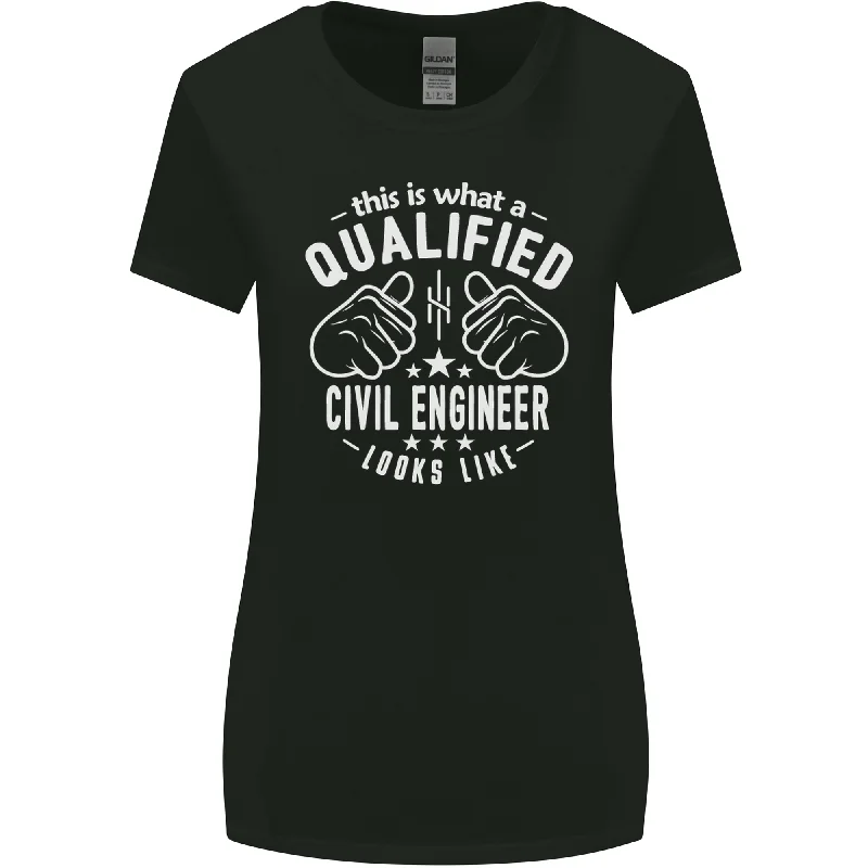 A Qualified Civil Engineer Looks Like Womens Wider Cut T-Shirt Rayon Velvet Corduroy