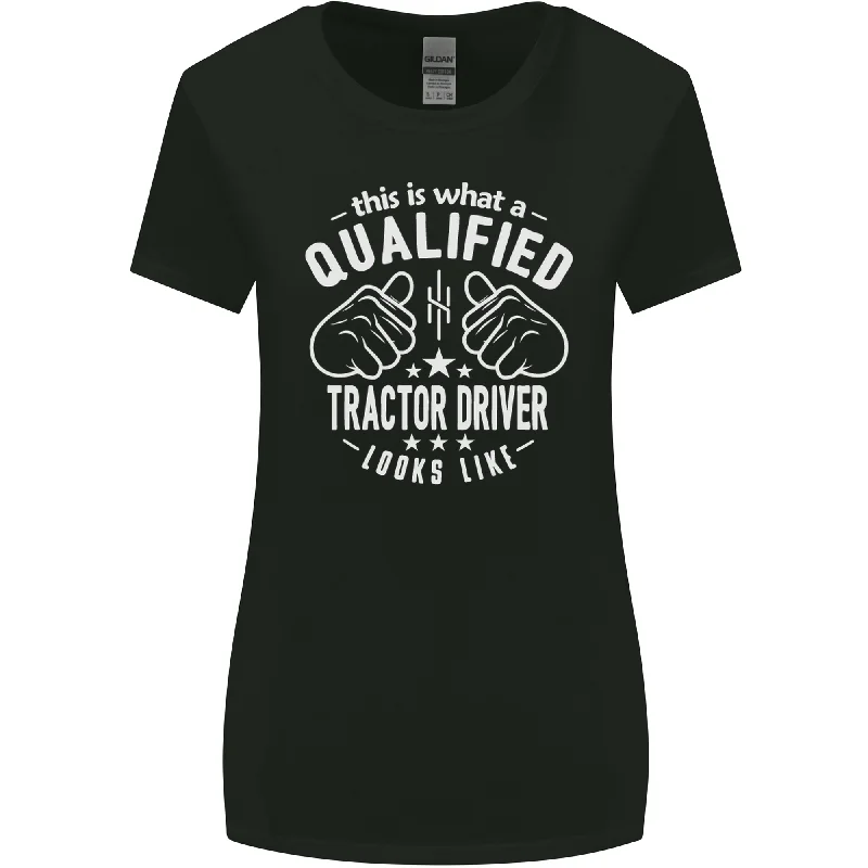 A Qualified Tractor Driver Looks Like Womens Wider Cut T-Shirt Rayon Velvet Corduroy