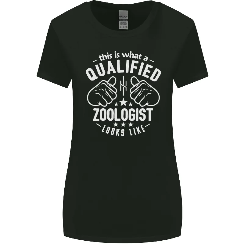 A Qualified Zoologist Looks Like Womens Wider Cut T-Shirt Satin Fabric Silk Fabric Chiffon Fabric