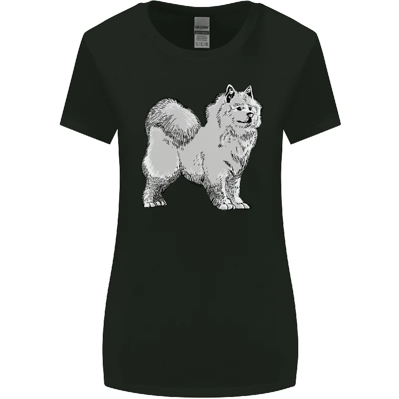 A Samoyed Dog Womens Wider Cut T-Shirt Print Jacquard Patchwork