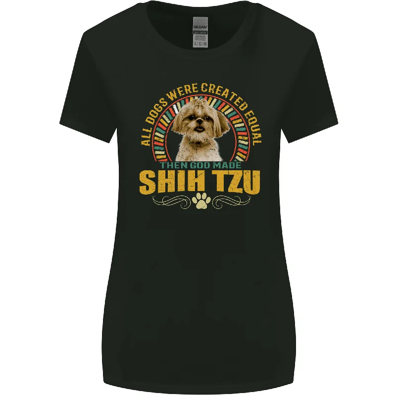 A Shih Tzu Dog Womens Wider Cut T-Shirt Cozy Warm Stylish