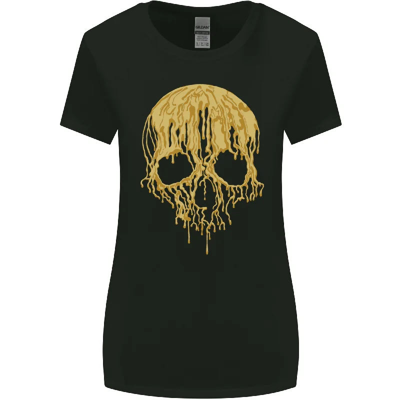 A Skull Dripping in Gold Womens Wider Cut T-Shirt Plaid T-Shirt Polka Dot Checkered