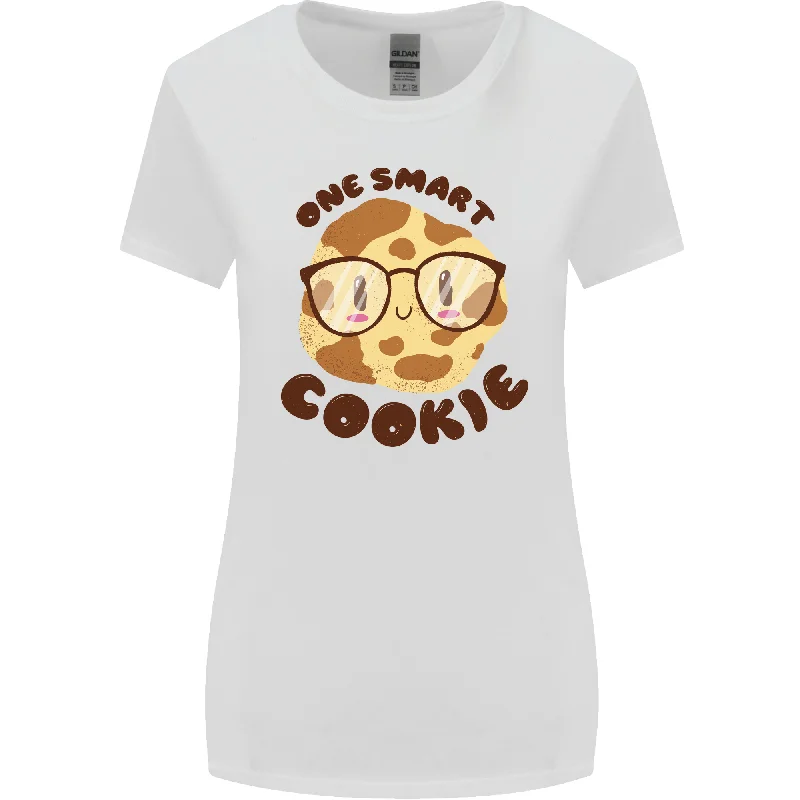 A Smart Cookie Funny Food Nerd Geek Maths Womens Wider Cut T-Shirt Handmade Hand-knitted Hand-woven