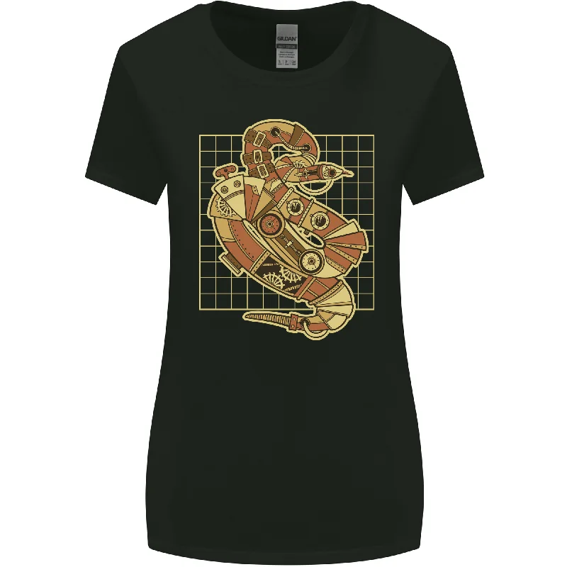 A Steampunk Snake Reptiles Womens Wider Cut T-Shirt Asymmetrical Pockets Print