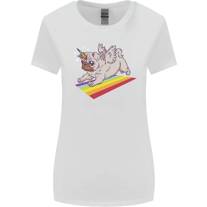 A Unicorn Pug Dog LGBT Womens Wider Cut T-Shirt Spandex Blend Rayon Blend Denim Blend A Unicorn Pug Dog LGBT Womens Wider Cut T-Shirt Spandex Blend Rayon Blend Denim Blend
