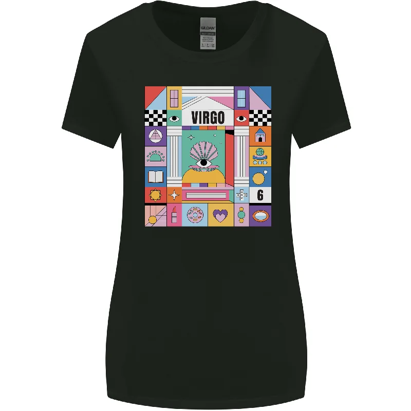 A Vibrant Virgo Star Sign Zodiac Womens Wider Cut T-Shirt Embroidered Appliqued Beaded A Vibrant Virgo Star Sign Zodiac Womens Wider Cut T-Shirt Embroidered Appliqued Beaded