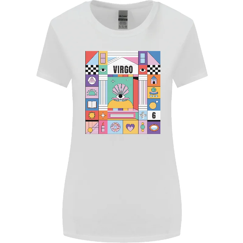 A Vibrant Virgo Zodiac Star Sign Womens Wider Cut T-Shirt Notch Collar Peter Pan Collar Cowl Neck A Vibrant Virgo Zodiac Star Sign Womens Wider Cut T-Shirt Notch Collar Peter Pan Collar Cowl Neck