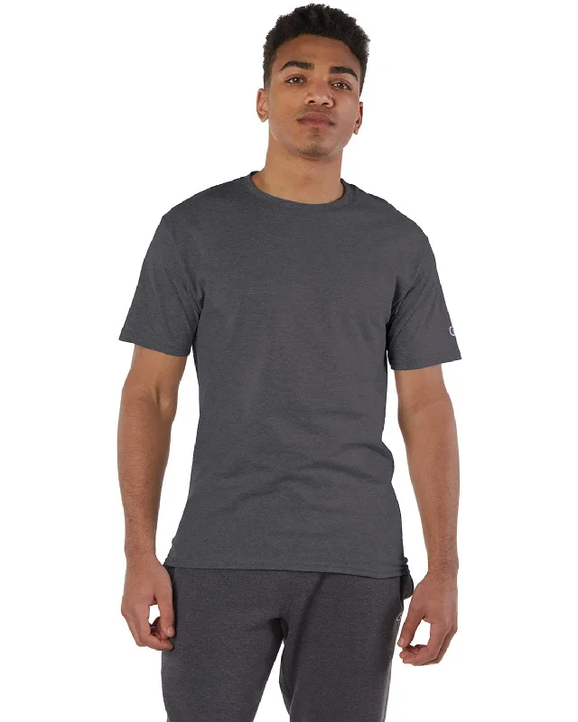 Champion Cotton T-Shirt | Charcoal Heather Iron Safe Non-Iron Wrinkle Free