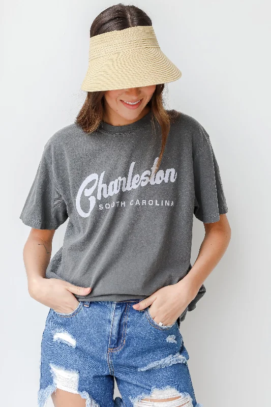 Charcoal Charleston South Carolina Tee Striped Floral Plaid