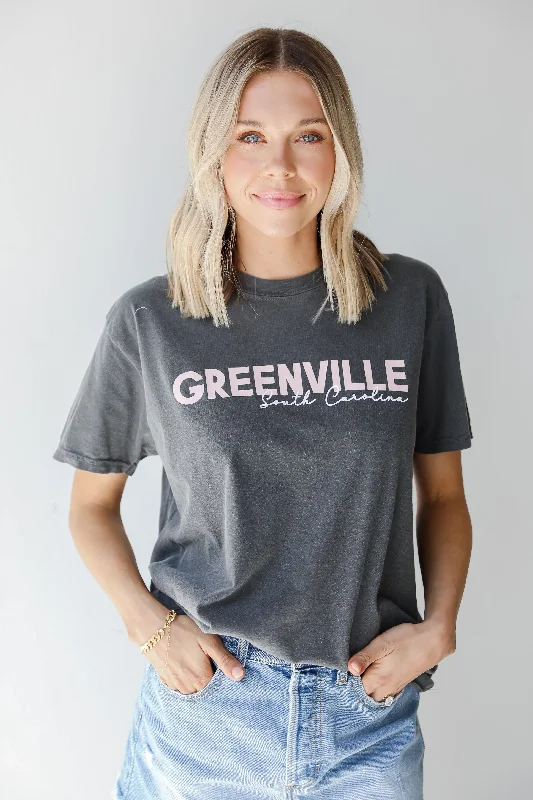 Charcoal Greenville South Carolina Tee Layered Multi-layer Single Layer