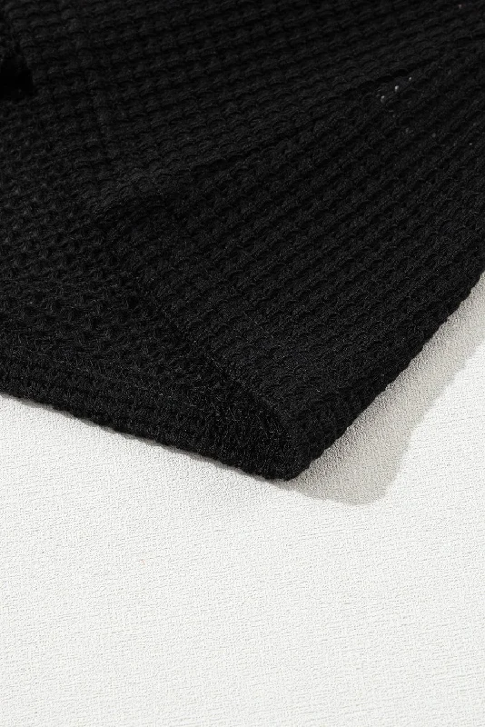 Comfortable Black T-Shirt with Puffed Sleeves Rayon Fabric Velvet Fabric Corduroy Fabric