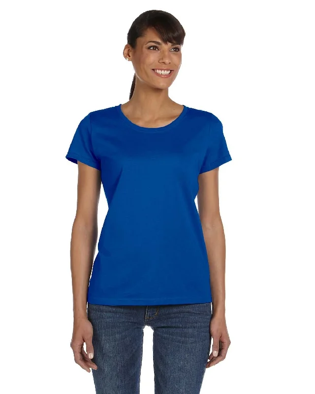 Fruit of the Loom Ladies Heavy Cotton T-Shirt | Royal Zippered Buttoned Snapped