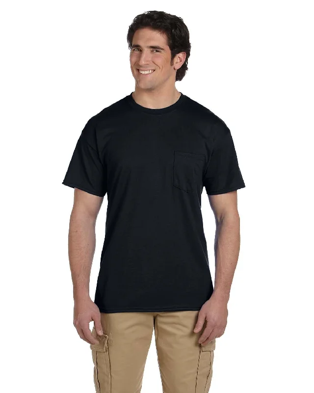 Gildan DryBlend 50/50 Pocket T-Shirt | Black Solid Print Embellished