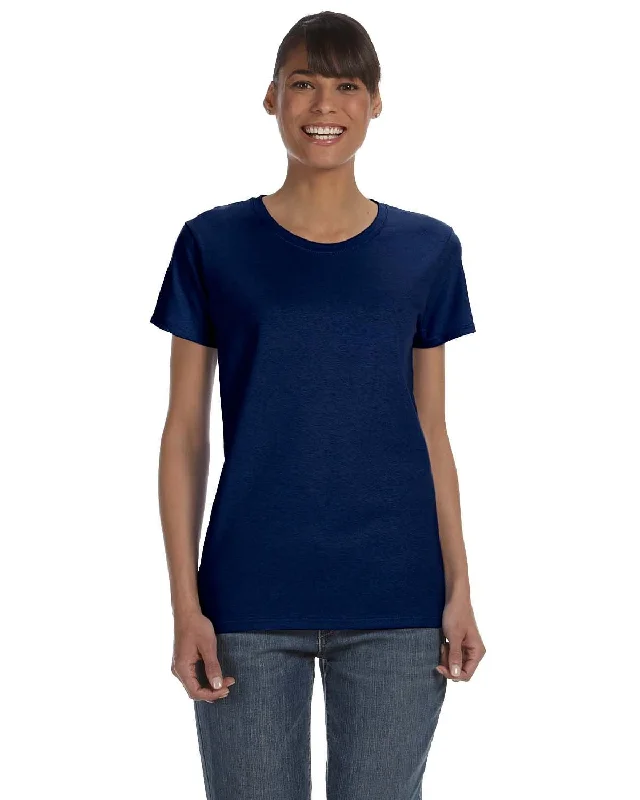 Gildan Ladies Lightweight 100% Cotton T-Shirt | Navy Front Pockets Side Pockets Patch Pockets