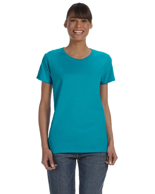 Gildan Ladies Lightweight 100% Cotton T-Shirt | Tropical Blue Anti-Pilling Machine Wash Handmade Gildan Ladies Lightweight 100% Cotton T-Shirt | Tropical Blue Anti-Pilling Machine Wash Handmade