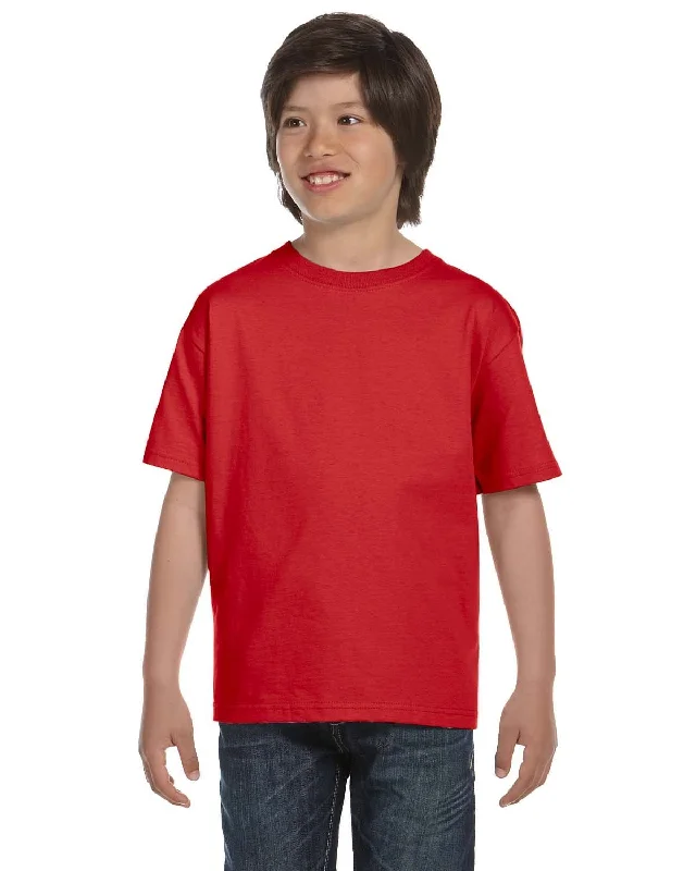 Gildan Youth DryBlend 50/50 T-Shirt | Red Zippered Front Buttoned Front Snap Front