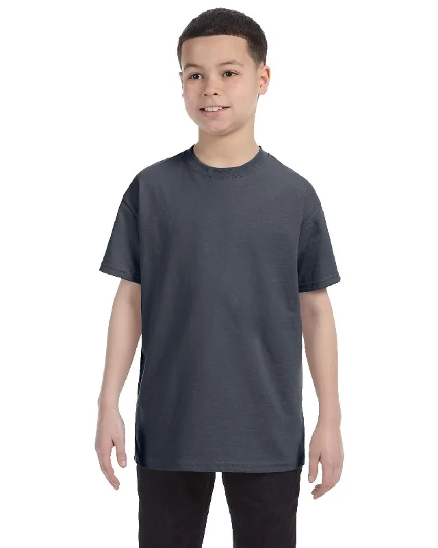 Gildan Youth Lightweight 100% Cotton T-Shirt | Dark Heather Real Fur Shearling Chenille Gildan Youth Lightweight 100% Cotton T-Shirt | Dark Heather Real Fur Shearling Chenille