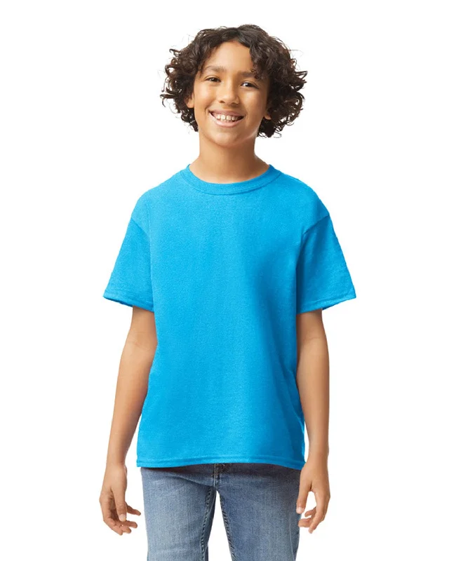 Gildan Youth Lightweight 100% Cotton T-Shirt | Heather Sapphire Oversized T-Shirt Spandex breathable