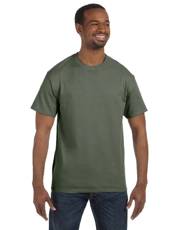 Hanes Authentic-T T-shirt | Fatigue Green Front Pockets Side Pockets Patch Pockets