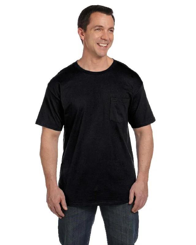 Hanes Beefy-T Pocket T-Shirt | Black Modern Contemporary Chic