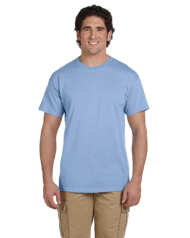 Hanes ComfortBlend 50/50 T-Shirt | Light Blue Print Jacquard Patchwork