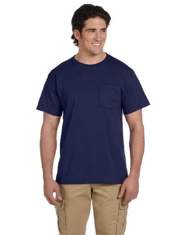 Jerzees 50/50 Pocket T-Shirt | J Navy Graphic T-Shirt Round Neck Polyester