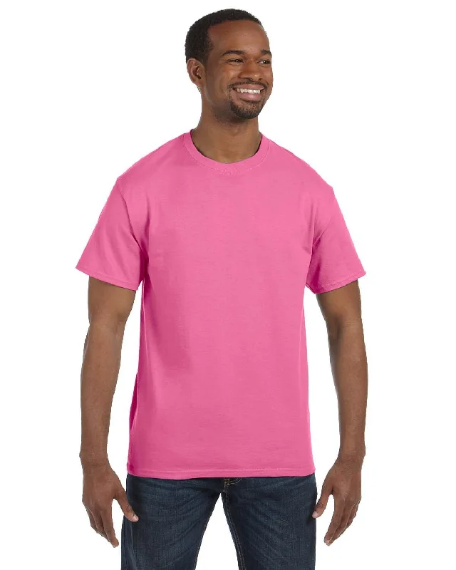 Jerzees Heavyweight 50/50 T-Shirt | Neon Pink Graphic Embroidered Appliqued