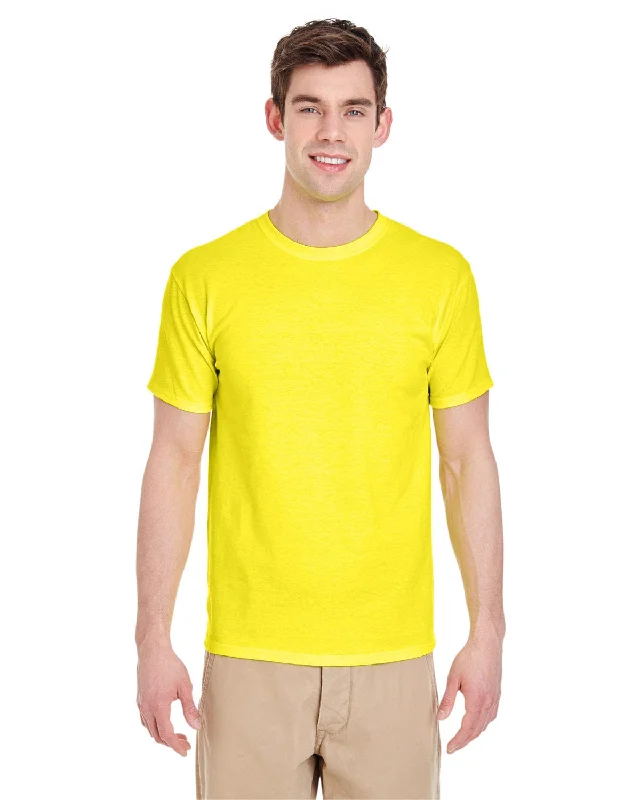 Jerzees Heavyweight 50/50 T-Shirt | Neon Yellow Satin Fabric Silk Fabric Chiffon Fabric