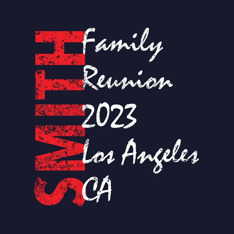 Name Family Reunion T-Shirt Design R2-27 Knit Fabric Woven Fabric Fleece Fabric