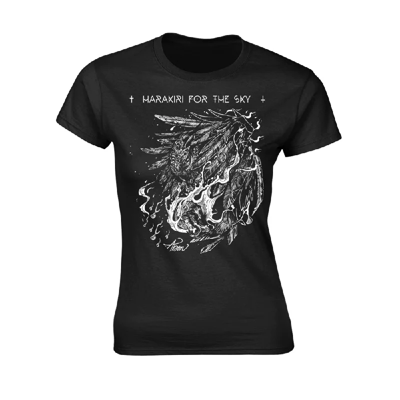 Harakiri For The Sky Ladies T-shirt: Arson White Basic T-Shirt Crew Neck Short Sleeve