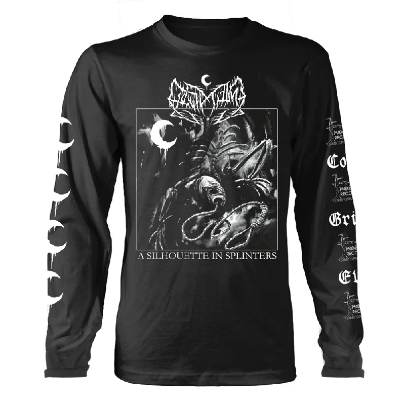 Leviathan Unisex Long Sleeved T-Shirt: Silhouette (Back Print) Print Jacquard Patchwork