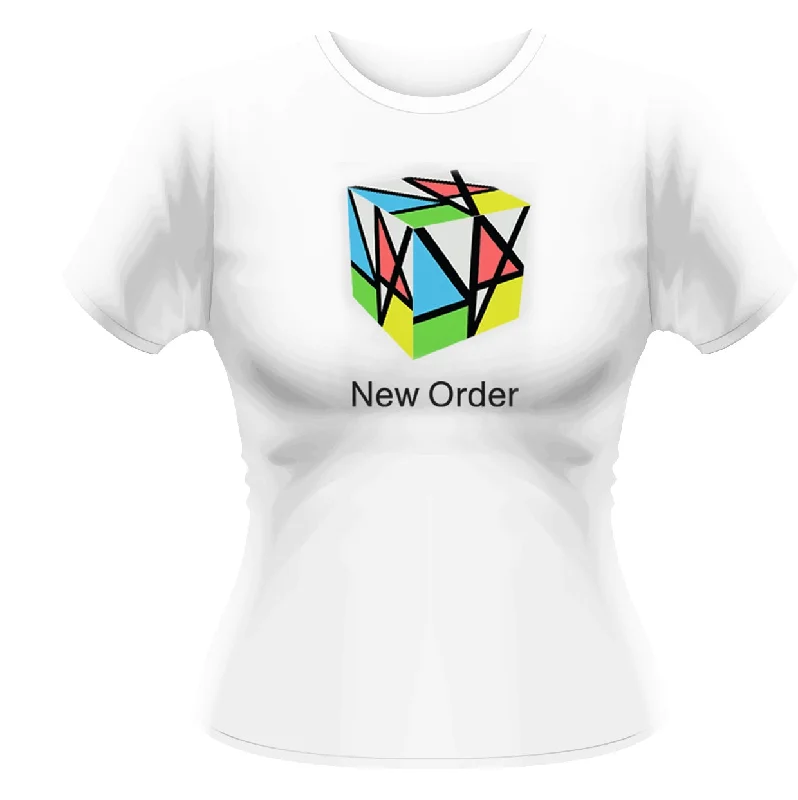 New Order Ladies T-shirt: Rubix Mesh Blend Leather Blend Suede Blend