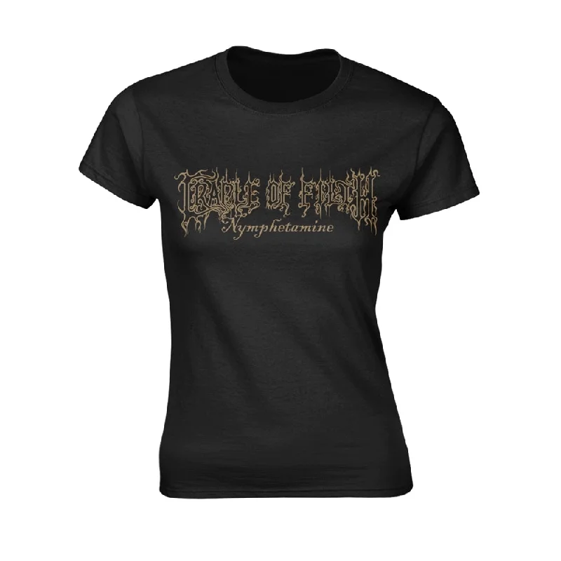 Cradle Of Filth Ladies T-shirt: Nymph Logo (back print) Lace Blend Ribbed Blend Corduroy Blend