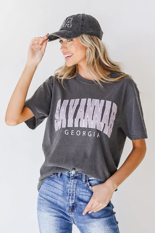 Savannah Georgia Tee Basic T-Shirt Crew Neck Short Sleeve