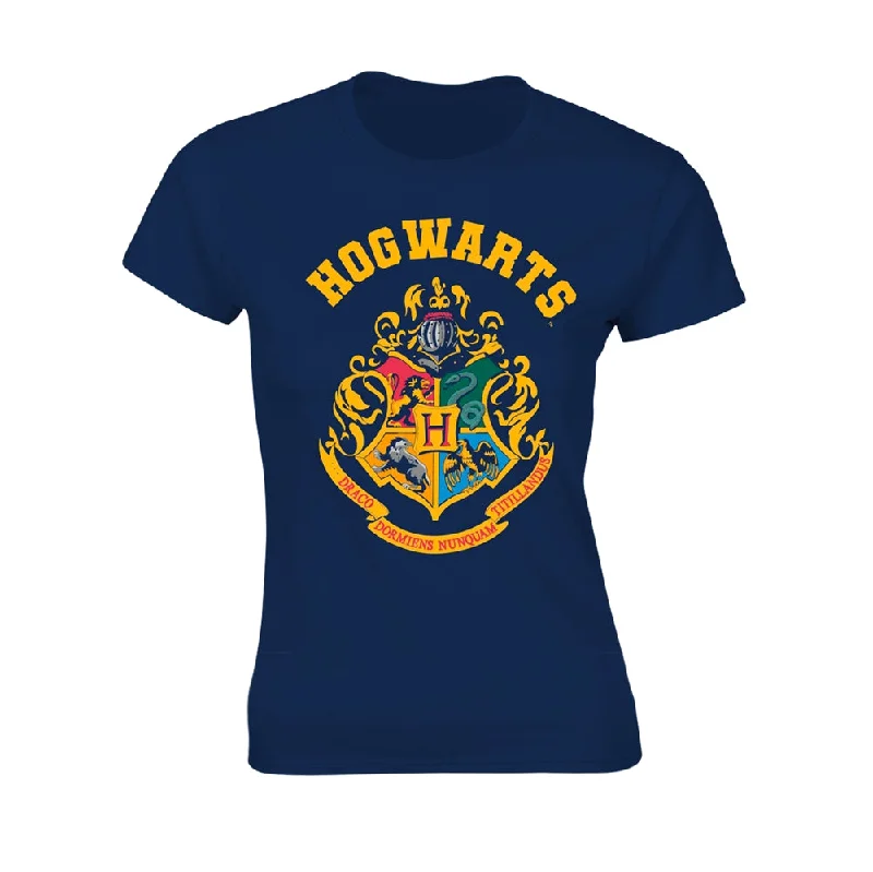 Harry Potter Ladies T-shirt: Hogwarts Collared Crew Neck Turtle Neck