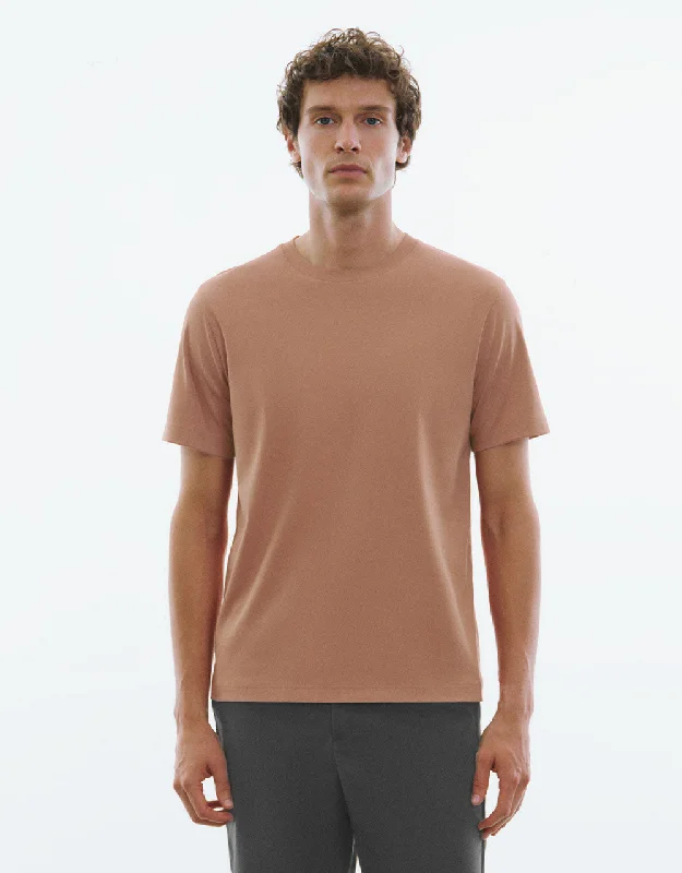 Crew Neck Straight T-Shirt Notch Collar Peter Pan Collar Cowl Neck