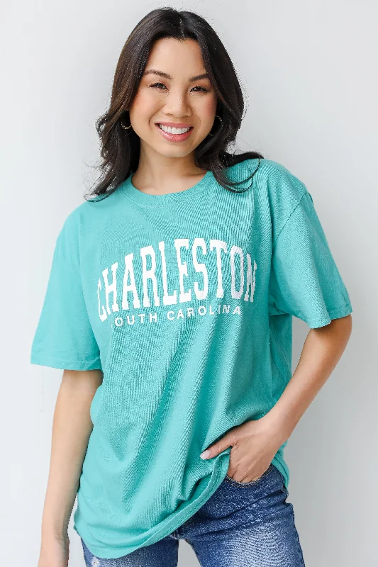 Teal Charleston Tee Polka Dot Checkered Tartan