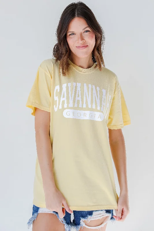 Yellow Savannah Georgia Tee Fashionable Trendy Casual