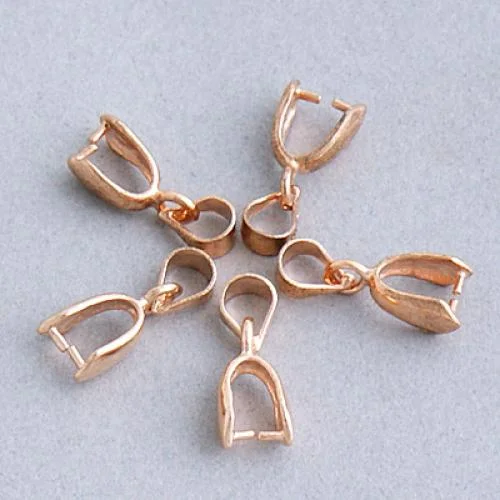 Maxbell 20Pcs Brass Pendant Pinch Bails 15mm - Rose Gold Soft Mesh Bralette