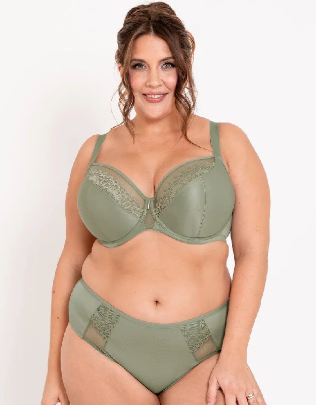 Adella Hera Full Plunge Bra Sage Green Push-Up Bra Set