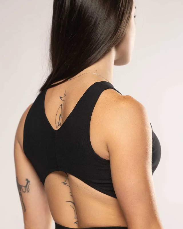 Apex Long Line Sports Bra- Black Comfortable Lace Bralette