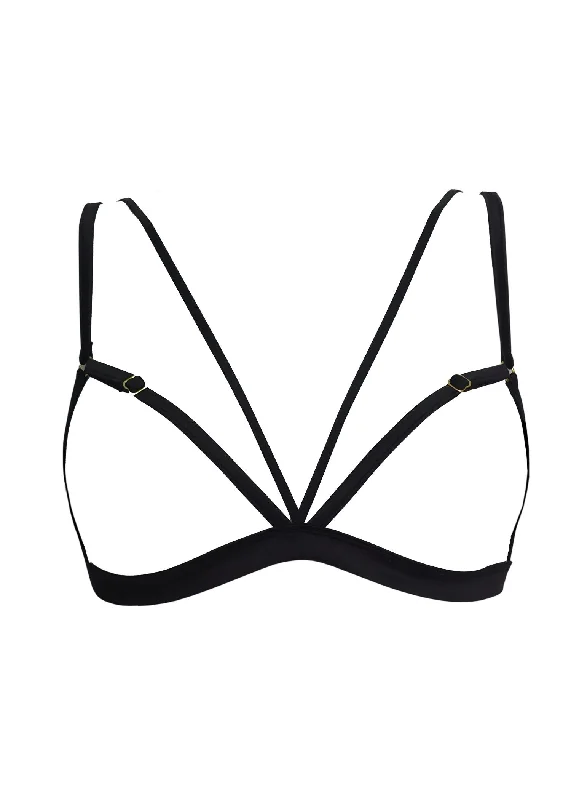 LINES Open Bra (Black) Lace Back Bra