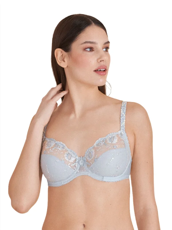 Ice Blue Provence Wired Bra Comfortable Lace Bra