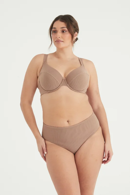 BUSTY BASICS PLUNGE BRA - TOFFEE Active Wear Bra