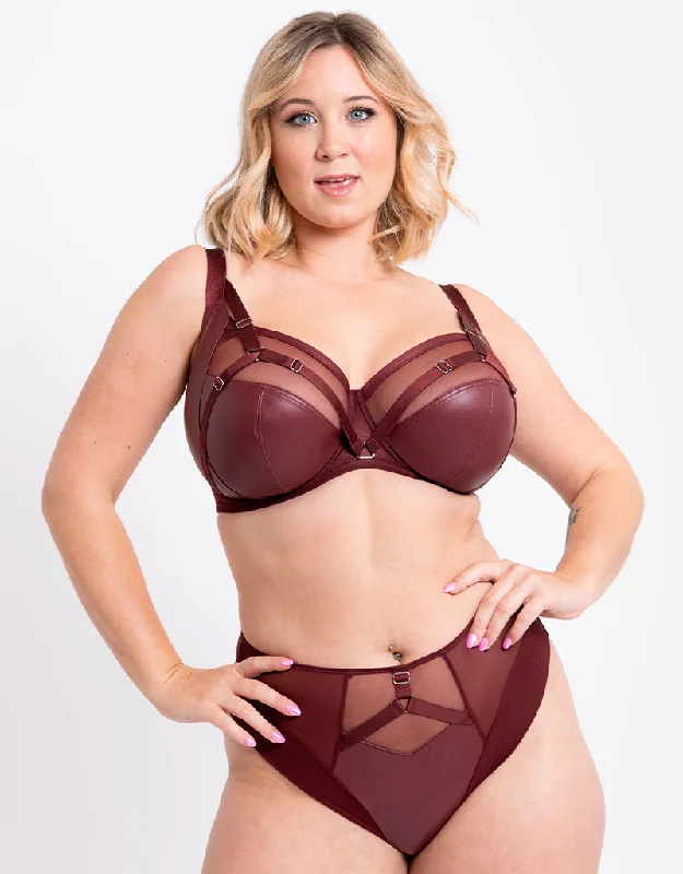 Curvy Kate Enclose Balcony Side Support Bra Oxblood Seamless Fit Bra