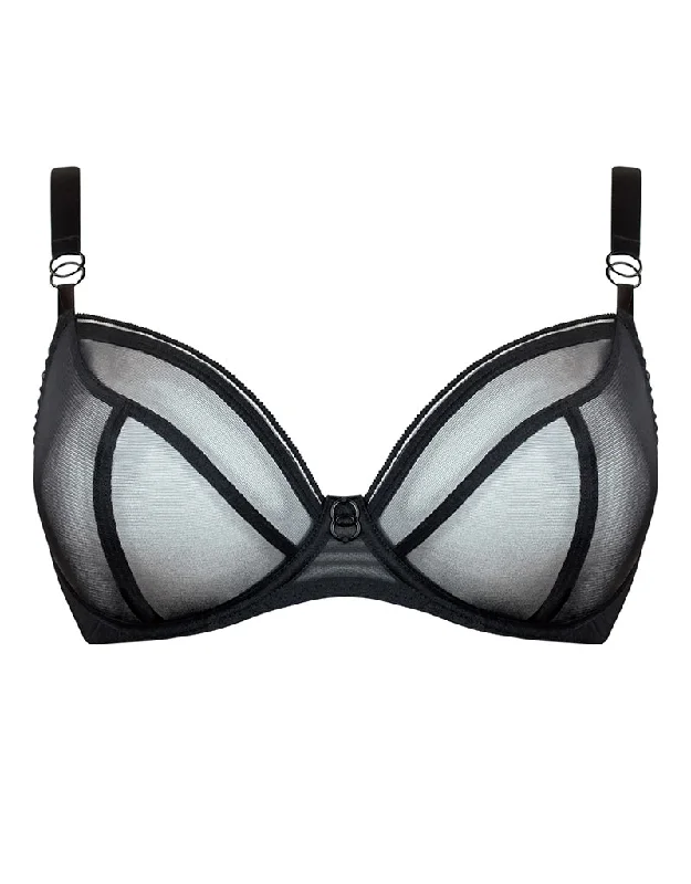 Curvy Kate Lifestyle Plunge Bra Black Stretchy Full Coverage