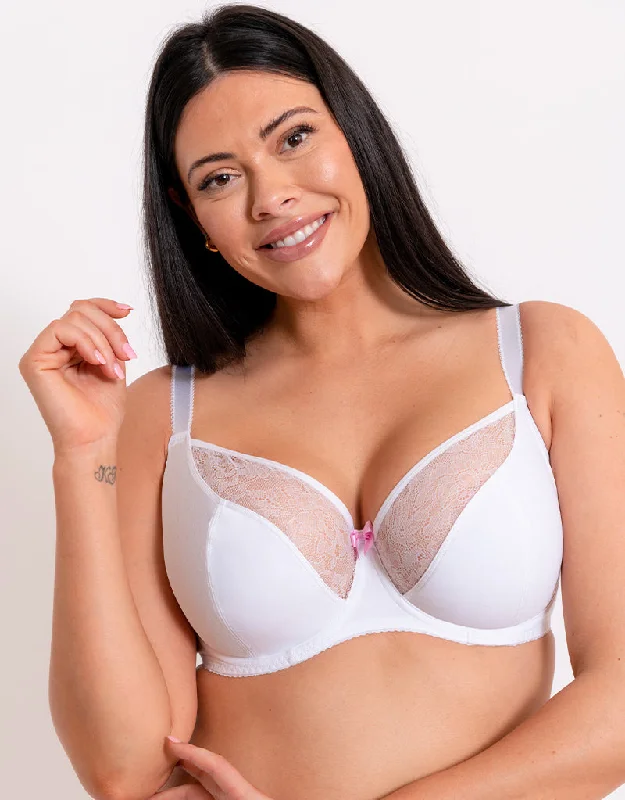 Curvy Kate Moody Bloom Balcony Bra White Comfortable Lounge Bra